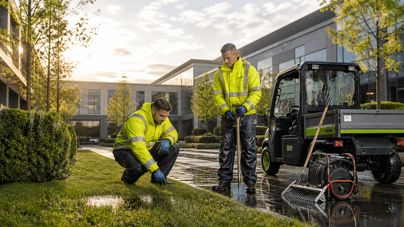 When Wet Weather Disrupts Commercial Grounds Maintenance in Wiltshire